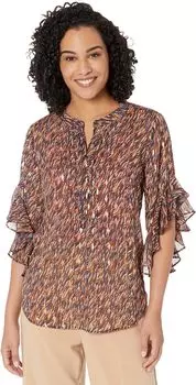 Блузка с рукавами и рюшами Vince Camuto, цвет Classic Navy