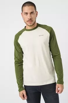 Блузка с рукавами реглан Mustang, бледно-желтый, папоротниково-зеленый