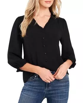 Блузка с рюшами CeCe, черный