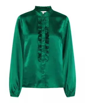 Блузка с рюшами Cream, зеленый