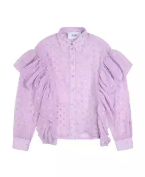 Блузка с рюшами и узором Silvian Heach, фиолетовый