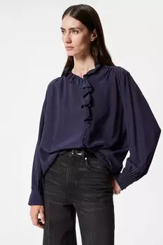 Блузка с рюшами & Other Stories, синий