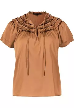 Блузка с рюшами Zero, коричневый