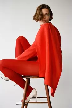Блузка с шарфом ZARA, красный