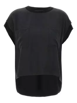 Блузка с шелковыми вставками kaos, черный