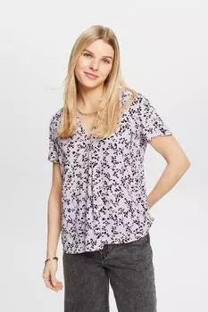 Блузка с точкой и узором Esprit, черный