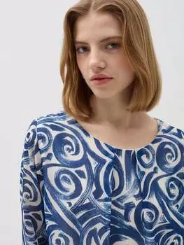 Блузка с узорным принтом Hybrid, цвет white/blue