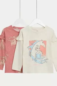 Блузка с узором Холодное сердце, 2 шт Marks & Spencer, белый