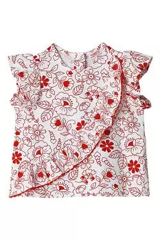 Блузка с узором и волнистыми краями Original Marines, белый