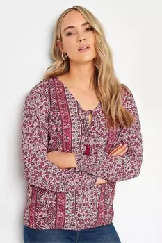 Блузка с узором пейсли в стиле бохо Long Tall Sally, коричневый