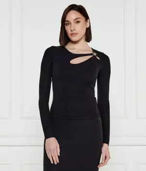 Блузка с узором зама Slim fit Guess Jeans, черный