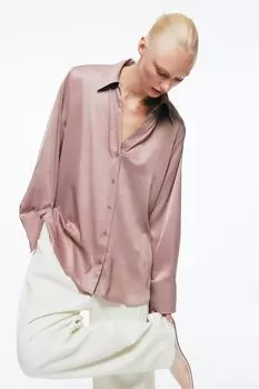 Блузка с v-образным вырезом H&M, розовый