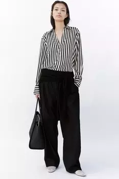 Блузка с v образным вырезом H&M, черный
