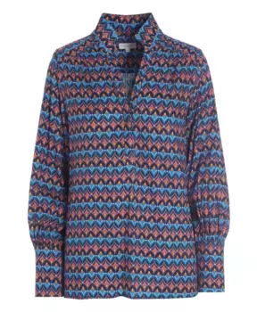 Блузка с V образным вырезом и геометрическим принтом Dea Kudibal, мультиколор