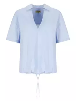 Блузка с V-образным вырезом и кулиской WOOLRICH, синий