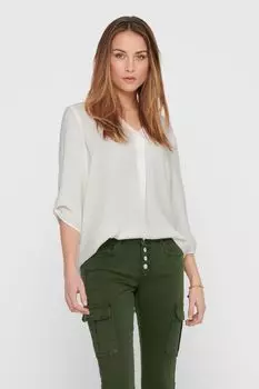 Блузка с V-образным вырезом JDY, белый