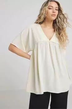 Блузка с V-образным вырезом Simply Be, бежевый