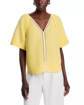 Блузка с V-образным вырезом T Tahar T Tahari, желтый