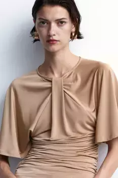 Блузка с витой деталью H&M, бежевый