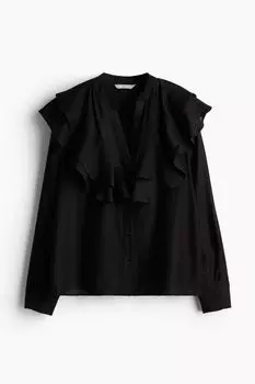 Блузка с воланами H&M, черный