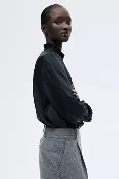 Блузка с воланами H&M, черный