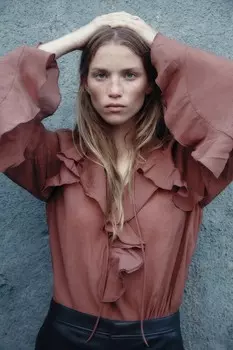 Блузка с воланами H&M, красный