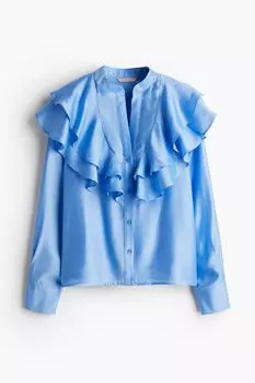 Блузка с воланами H&M, синий