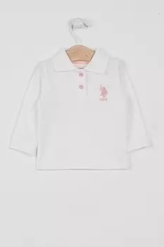 Блузка с воротником и логотипом U S Polo Assn , белый