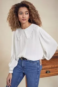 Блузка с воротником Love & Roses, белый