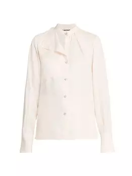 Блузка с воротником на пуговицах Jil Sander, слоновая кость