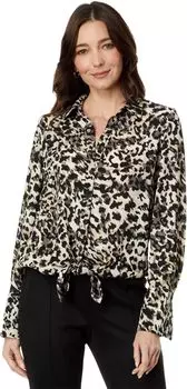 Блузка с воротником на завязках спереди Vince Camuto, цвет Natural Taupe