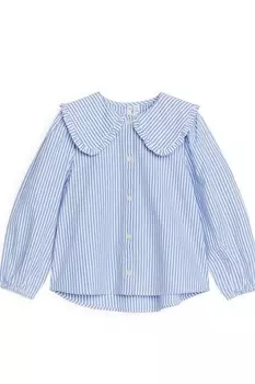 Блузка с воротником с рюшами Arket, белый