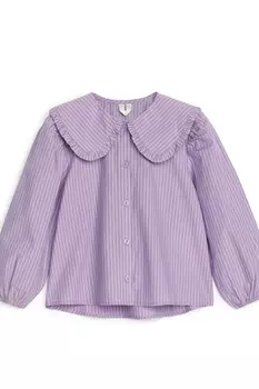 Блузка с воротником с рюшами Arket, сиреневый