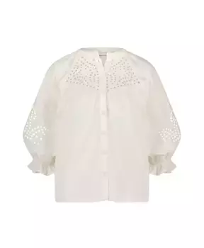 Блузка с воротником с рюшами Fabienne Chapot, белый