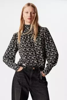 Блузка с воротником стойкой & Other Stories, черный