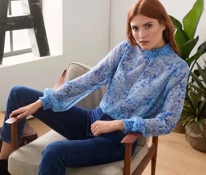 Блузка с воротником стойкой Tchibo