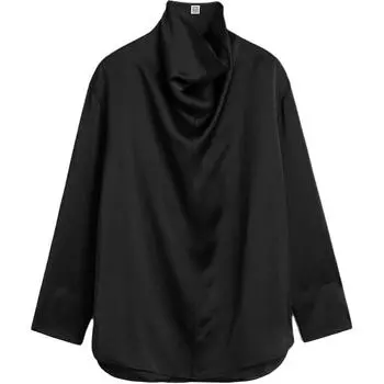 Блузка с воротником-стойкой TOTEME, черный
