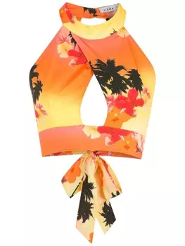 Блузка с вырезом халтер Amir Slama, мультиколор