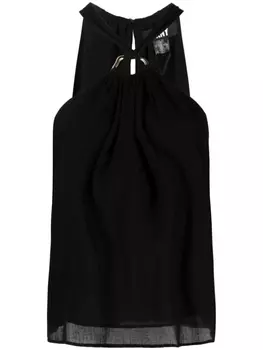 Блузка с вырезом халтер DKNY, черный