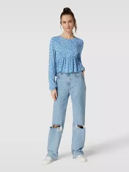 Блузка с вырезом-капляйкой сзади Review, синий