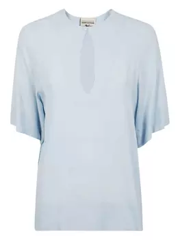 Блузка с вырезом Semicouture, синий
