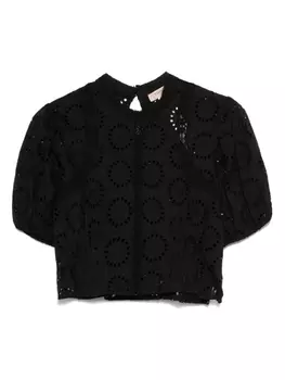 Блузка с вышивкой англез TWINSET, черный