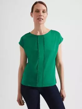 Блузка с вышивкой Hobbs Katelina, цвет Laurel Green
