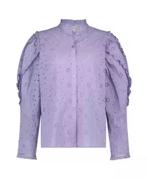 Блузка с вышивкой и рукавами с рюшами Fabienne Chapot, фиолетовый