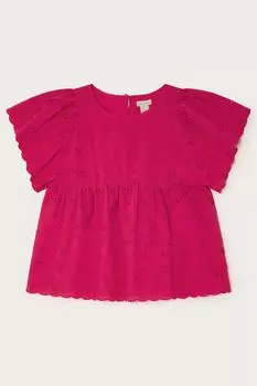 Блузка с вышивкой Monsoon, розовый