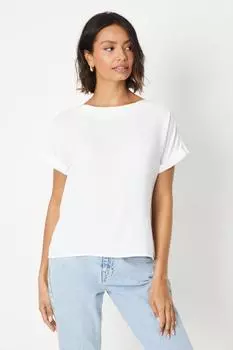 Блузка с закатанными рукавами Dorothy Perkins, белый