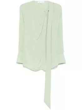 Блузка с закрученной деталью Victoria Beckham, зеленый