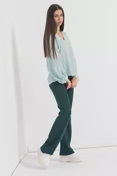 Блузка с заостренным воротником Esprit, зеленый