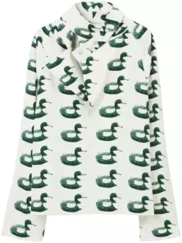 Блузка с запахом и принтом BURBERRY, белый