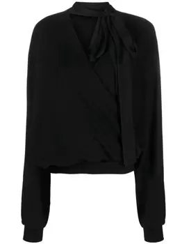 Блузка с запахом и шарфом Blumarine, черный